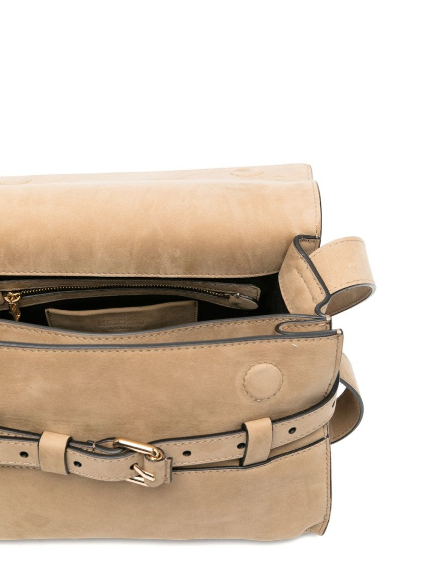 Moschino Beige Rectangular Adjustable Strap Silk Bag