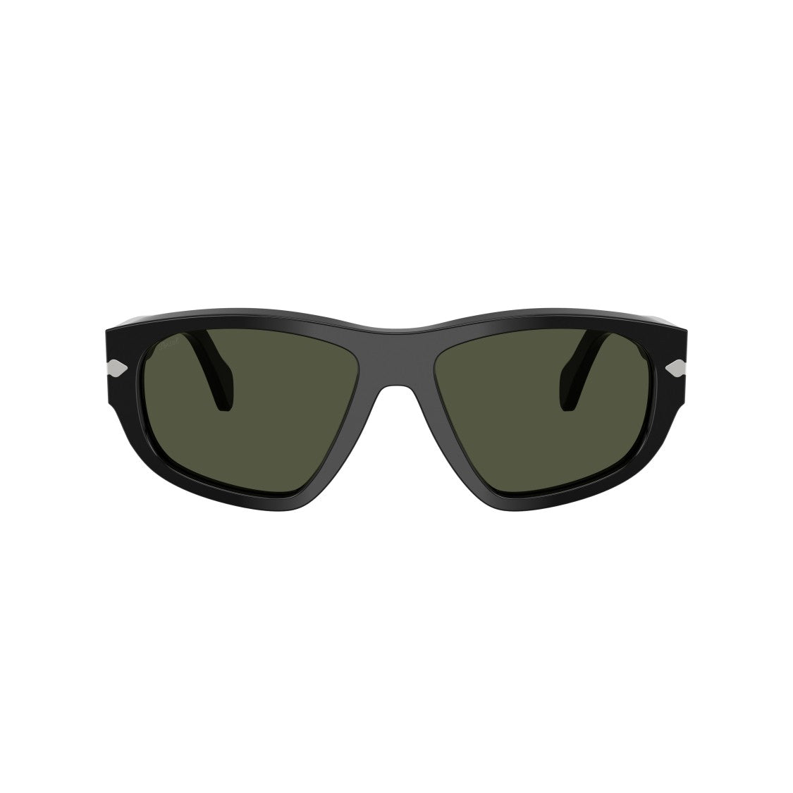 Persol 0Po0050s Angular Black Acetate Sunglasses With Silver Arrow Detail