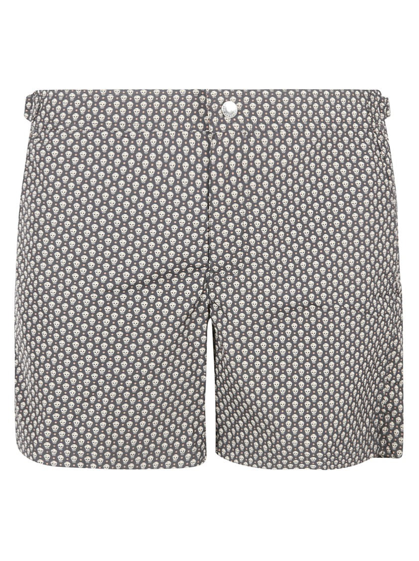 Alexander Mcqueen Monochrome Skull Pattern Shorts