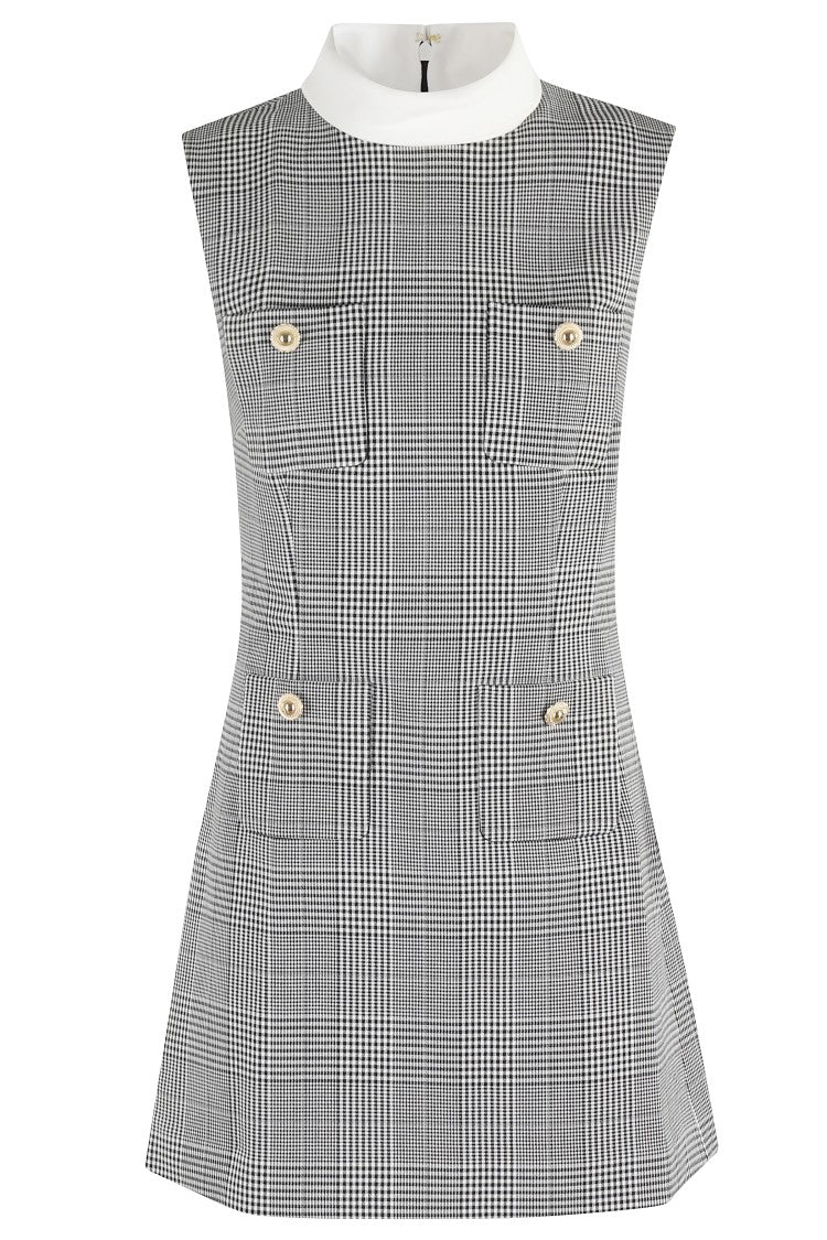 Self-Portrait Sleeveless Prince Of Wales Check Mini Dress