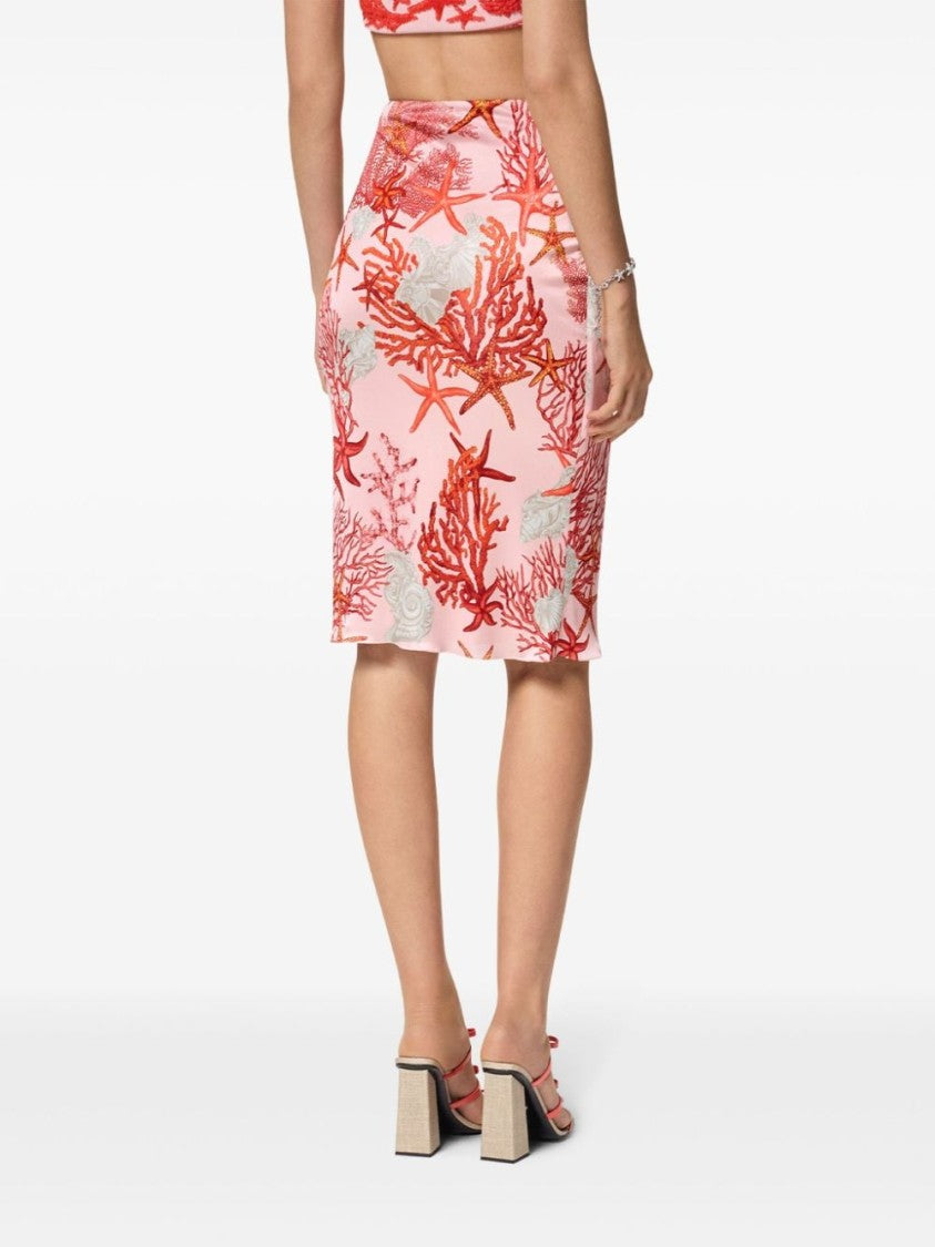 Versace Medusa Plaque Detail Wraparound Skirt