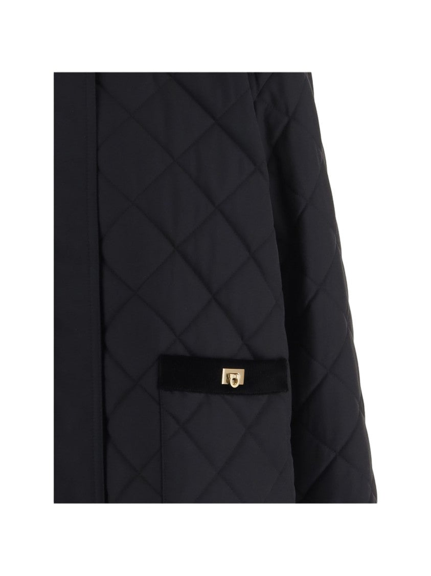 Salvatore Ferragamo Black Diamond Quilted Cotton-Blend Jacket