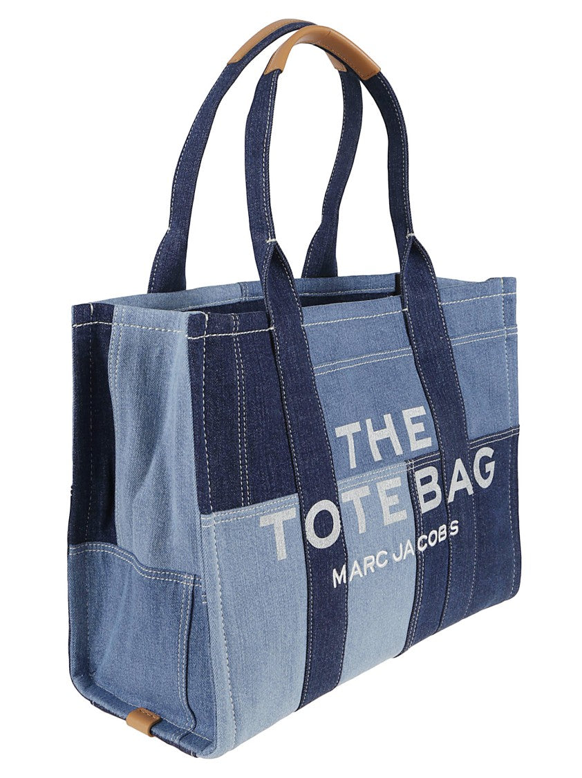 Marc Jacobs Patchwork Denim Tote Bag With Sturdy Handles