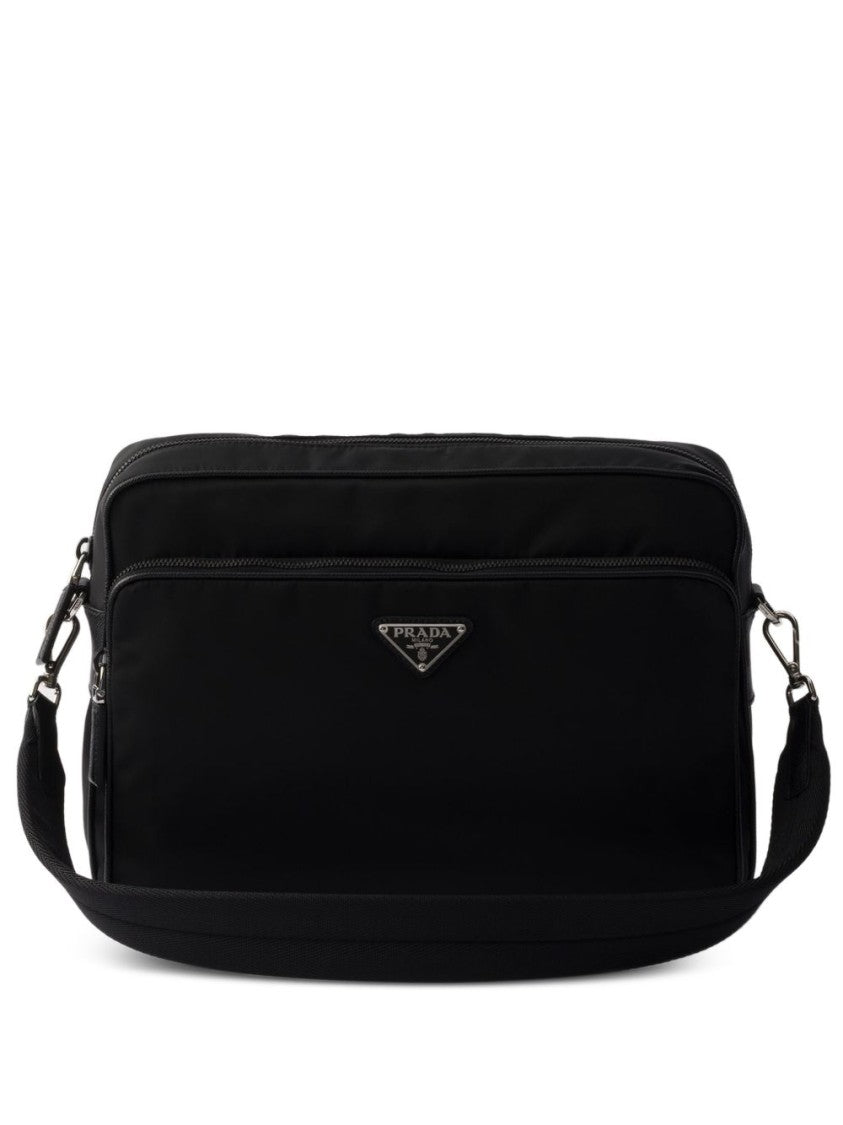Prada Black Re-Nylon Saffiano Leather Shoulder Bag