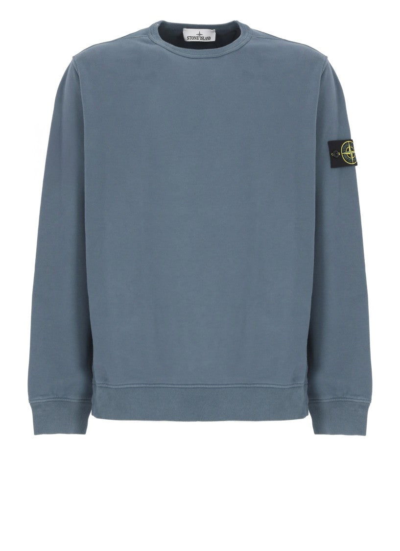 Stone Island Muted Blue Cotton Sweatshirt