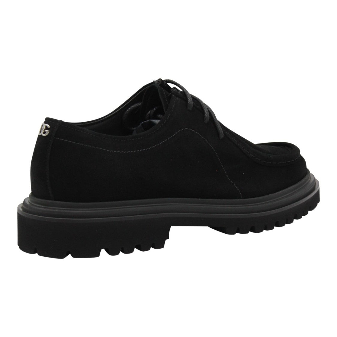 Dolce & Gabbana Moc Toe Black Suede Flat Shoes