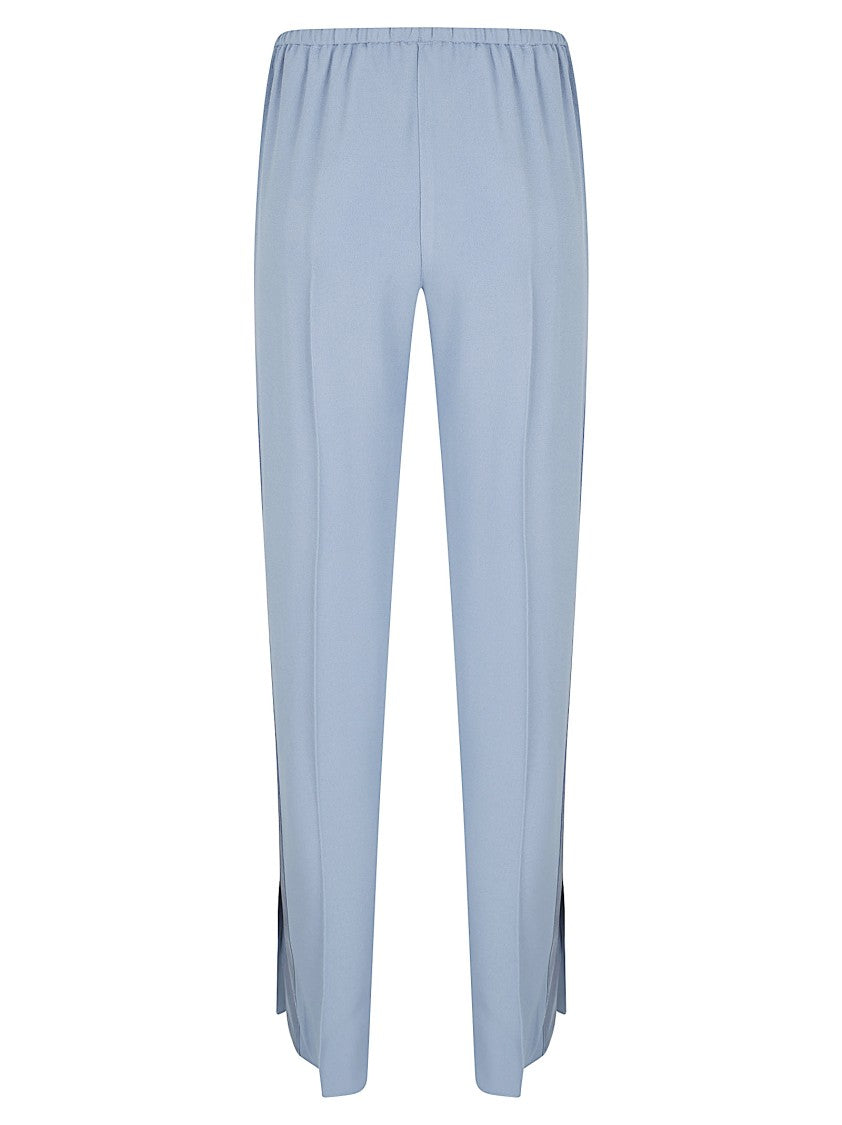 Forte Forte Relaxed-Fit Blue Trousers With Straight Leg Design And Subtle Sheen