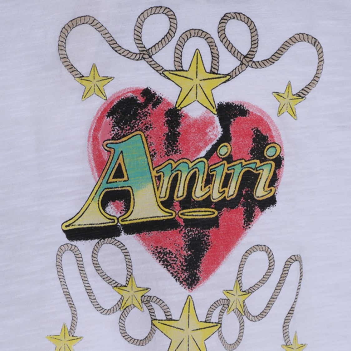 Amiri Heart Graphic Cotton T-Shirt With Artistic Detail