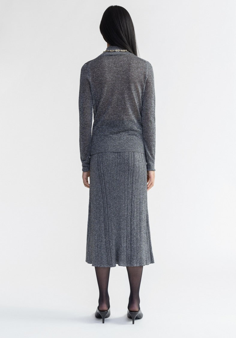 Aeron Mossy - Sparkly Ribbed Midi Skirt