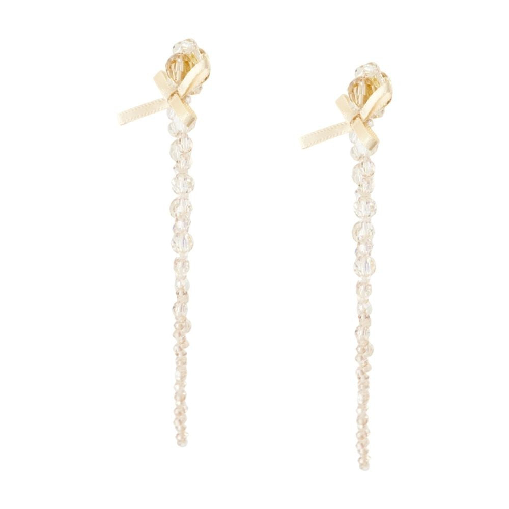 Simone Rocha Petite Bow Drip Earrings - Crystal - Yellow