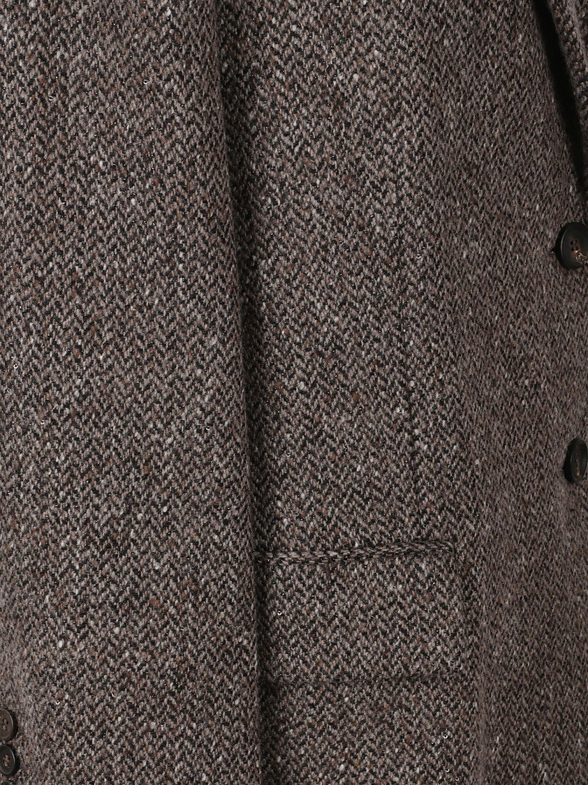 Brunello Cucinelli Tailored Herringbone Wool Blazer
