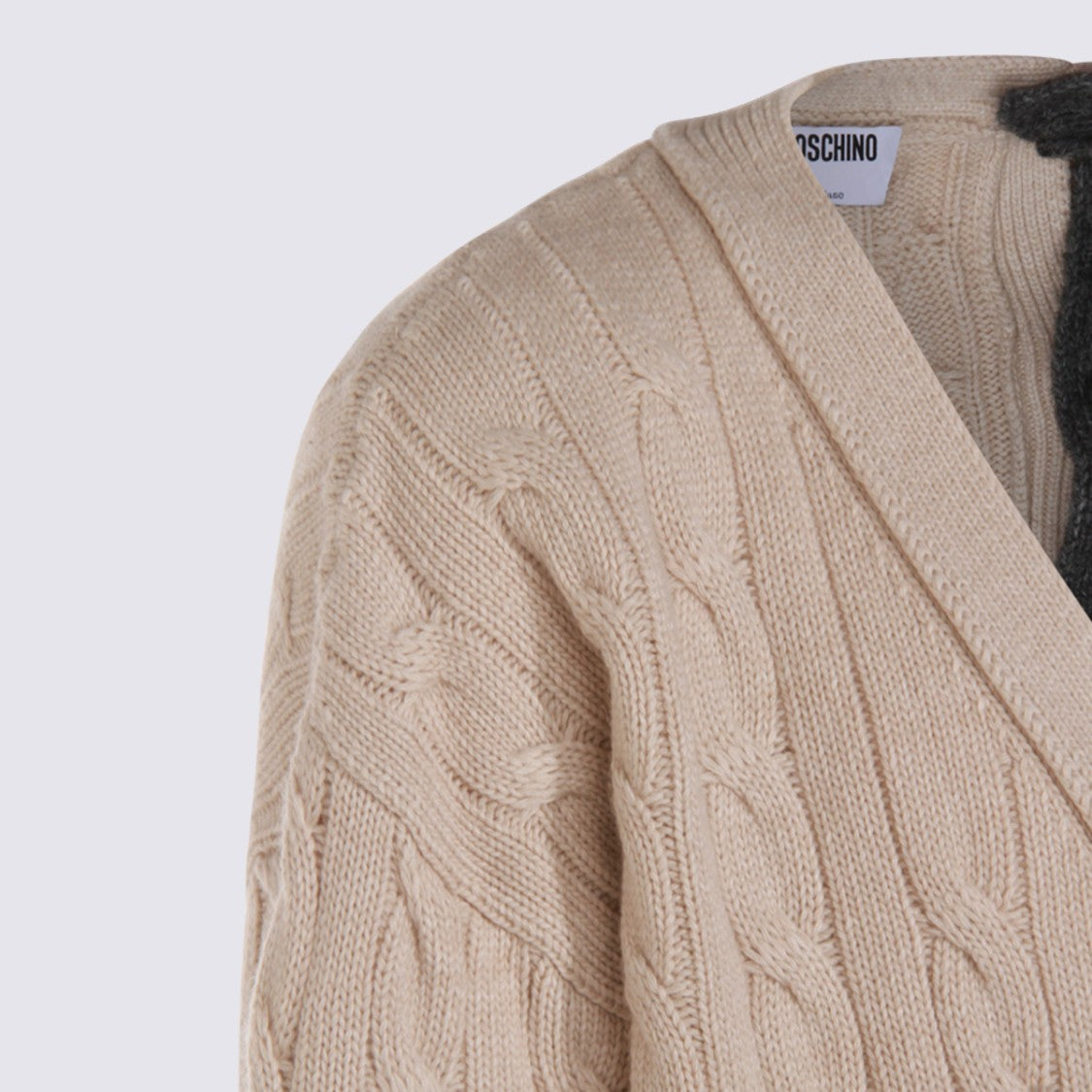 Moschino Two-Tone Wool Blend Cardigan