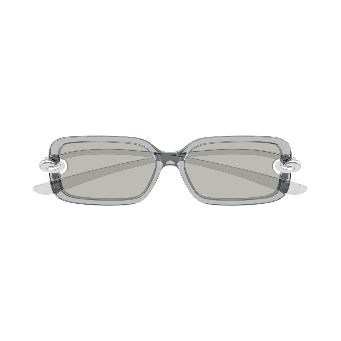 Bottega Veneta Bv1439s Translucent Grey Rectangular Sunglasses