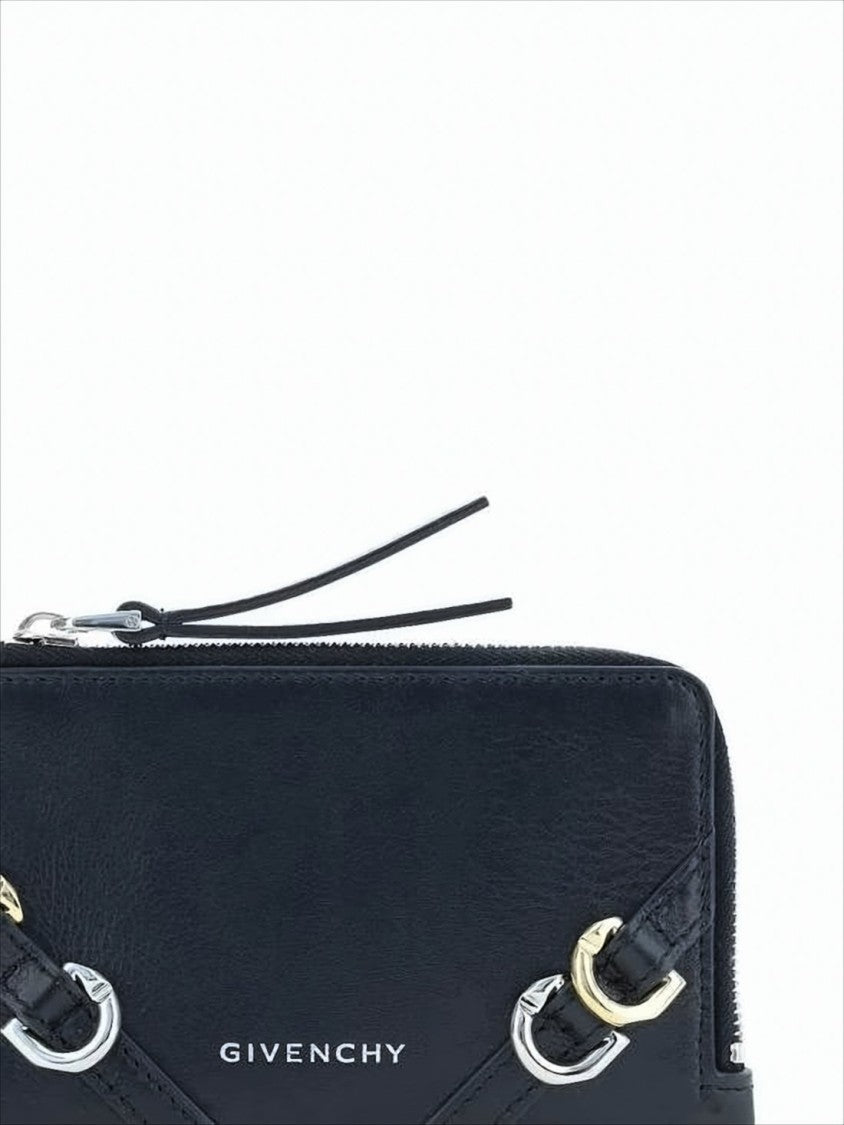Givenchy Rectangular Black Cowhide Leather Wallet With Zip Closure