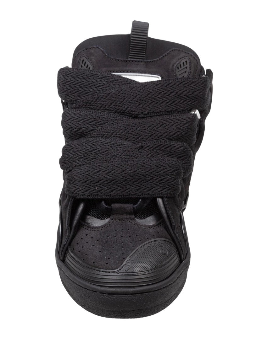Lanvin Black Curb Suede Sneakers