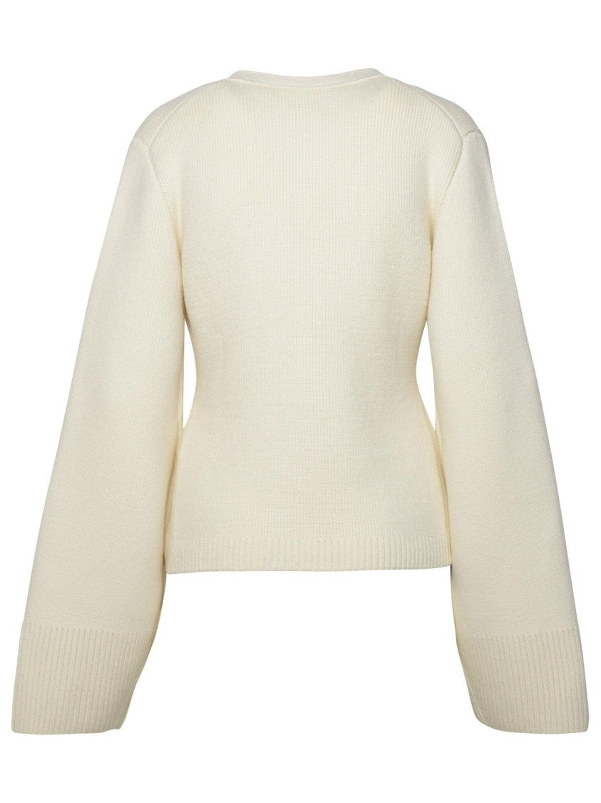 Khaite 'Scarlet' Ivory Cashmere Cardigan