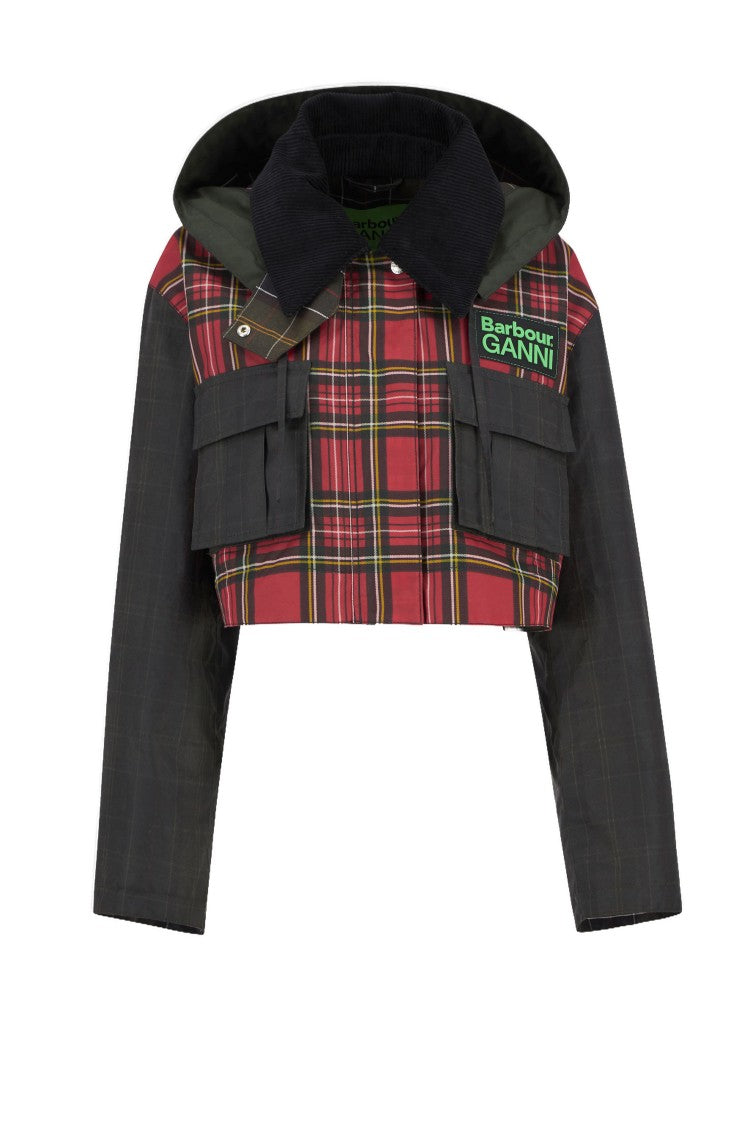 Barbour Multicolor Tartan Peplum Wax Jacket
