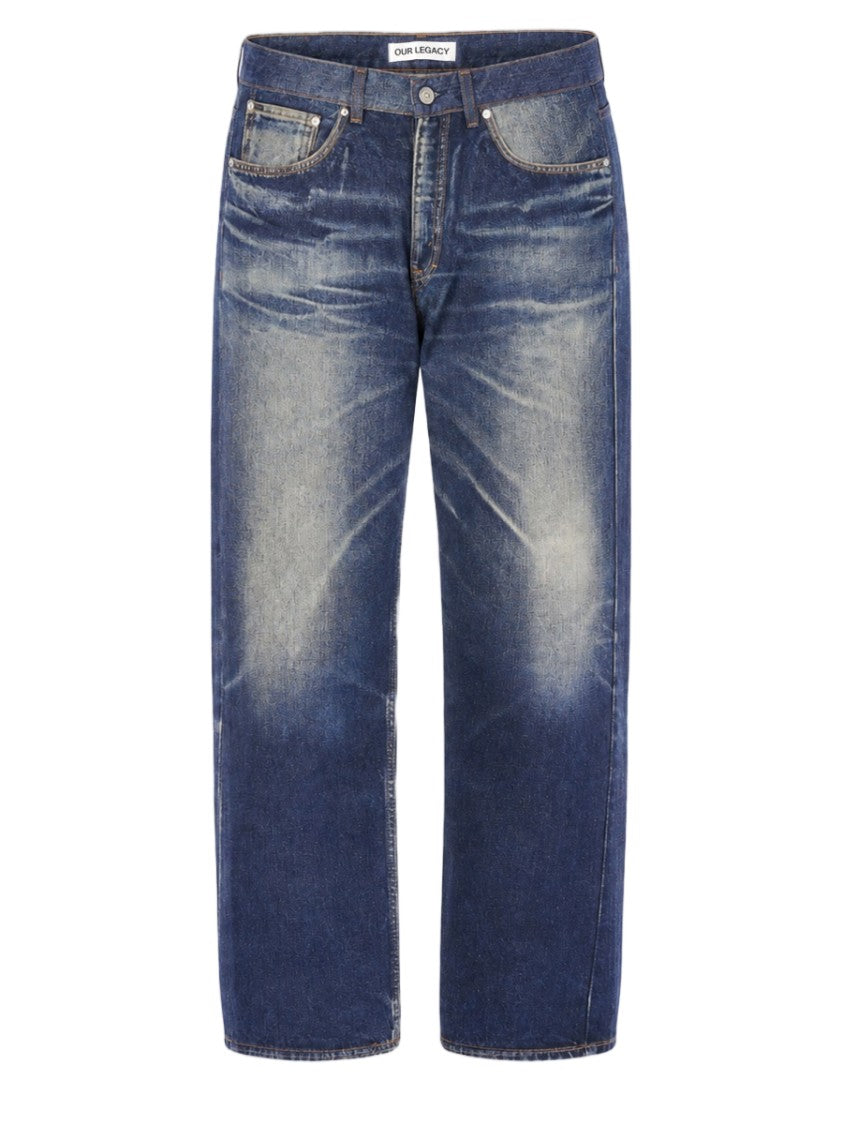Our Legacy Baby Blue Relaxed-Fit Distressed Organic Cotton Jeans