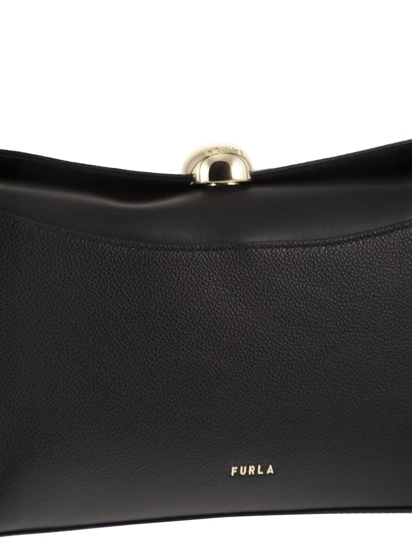 Furla Structured Calfskin Leather Satchel With Sfera Hardware