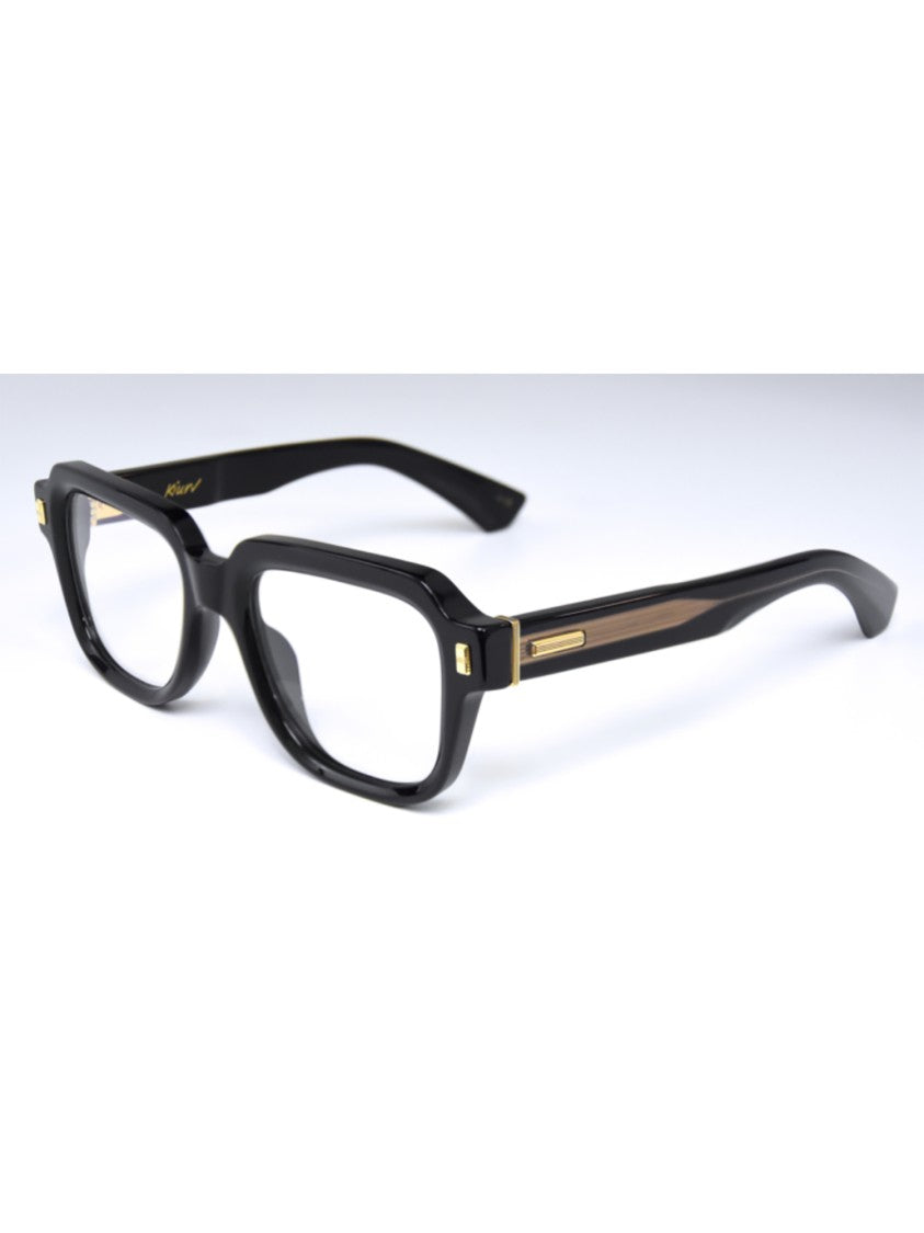 Kiurv Rectangular Acetate Optical Frames With Gold Accents