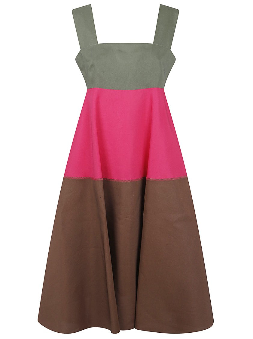 Marni Tiered Midi Dress With Empire Waistline