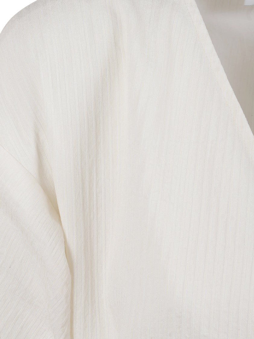 Fabiana Filippi Wrap Midi Dress With Puffed Sleeves