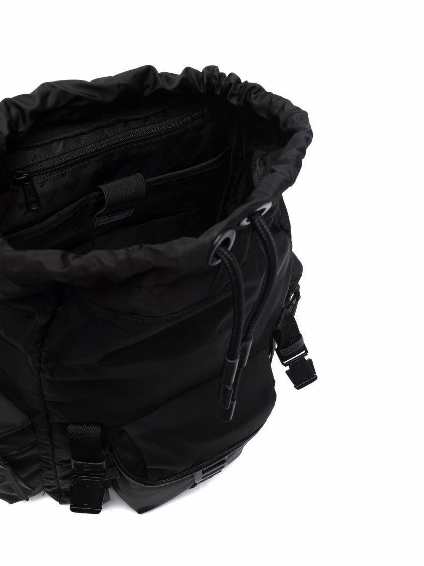 Premiata Nylon Gabardine And Calfskin Black Backpack