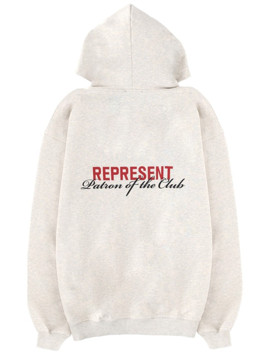 Represent Light Grey Back Red Text Hoodie