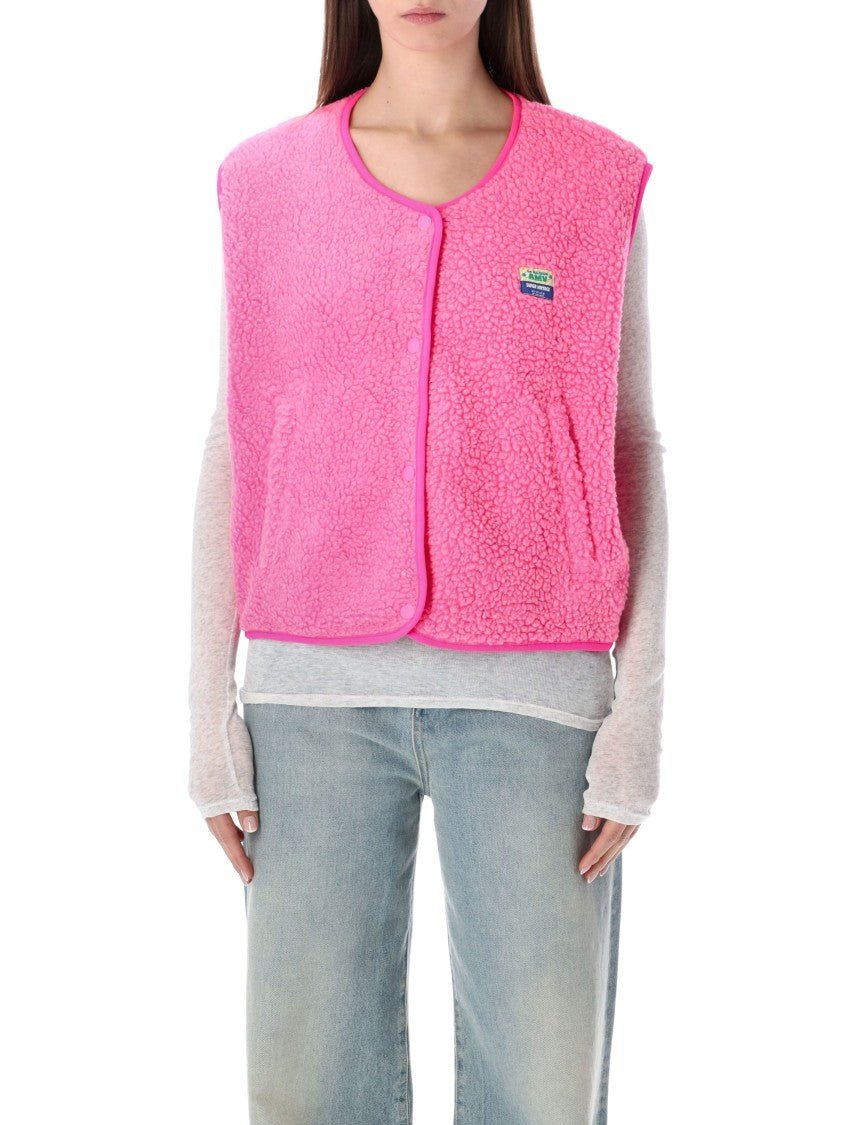 American Vintage Hok Town Pile Cropped Textured Fabric Gilet