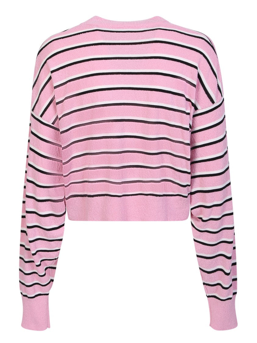Palm Angels Pink Striped Pattern Knitwear