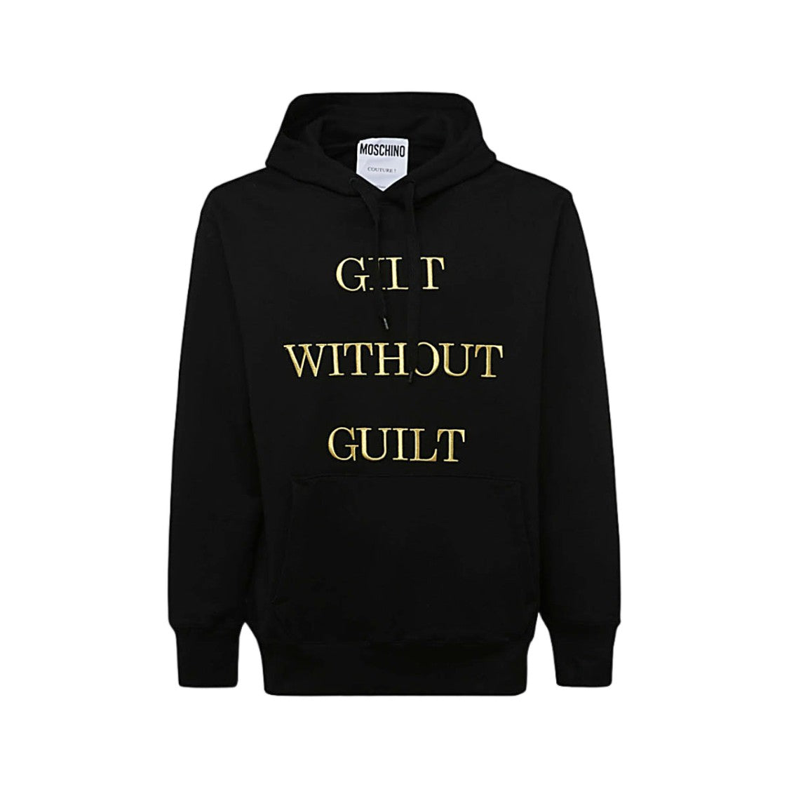 Moschino Embroidered Slogan Long-Sleeve Hoodie With Relaxed Fit