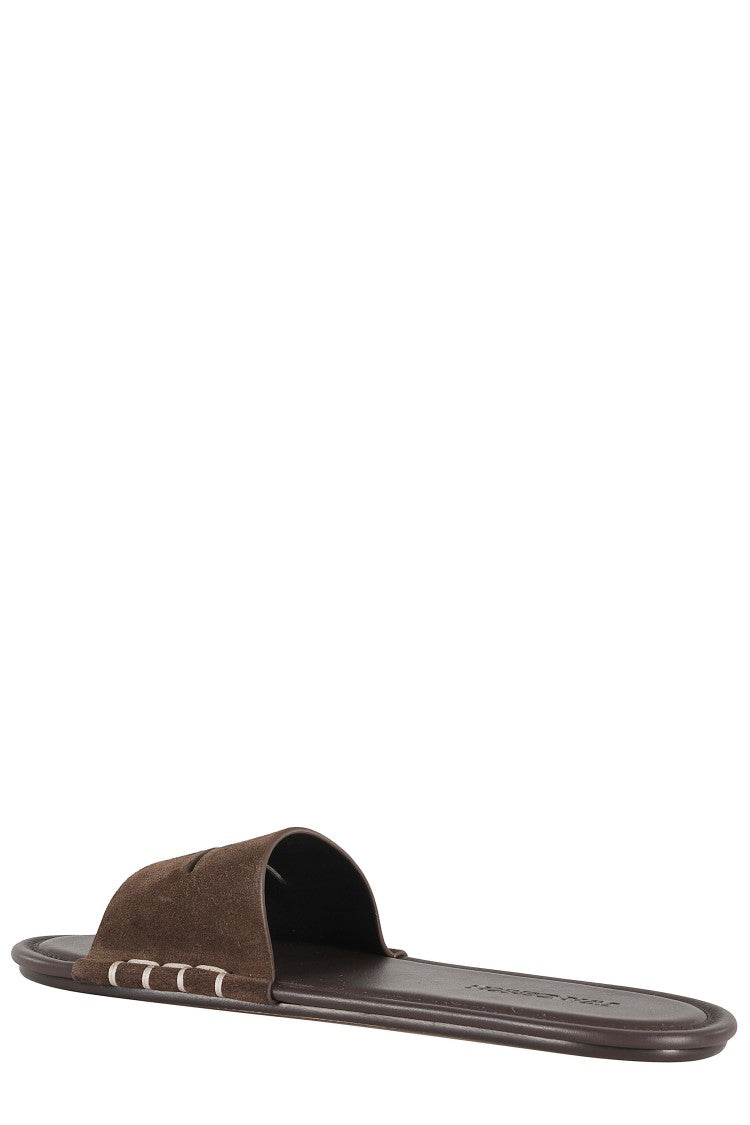 J. W. Anderson Brown Slide W Foam Insole Suede Sandals