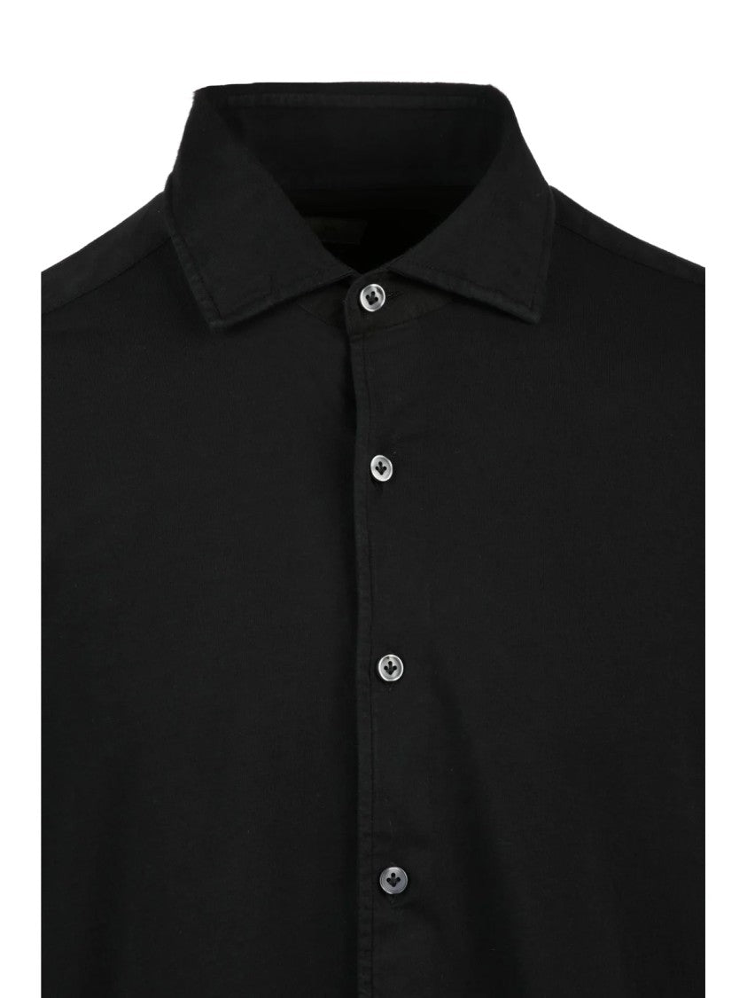 Sonrisa Slim Fit Black Shirt With Classic Collar And Tailored Silhouette