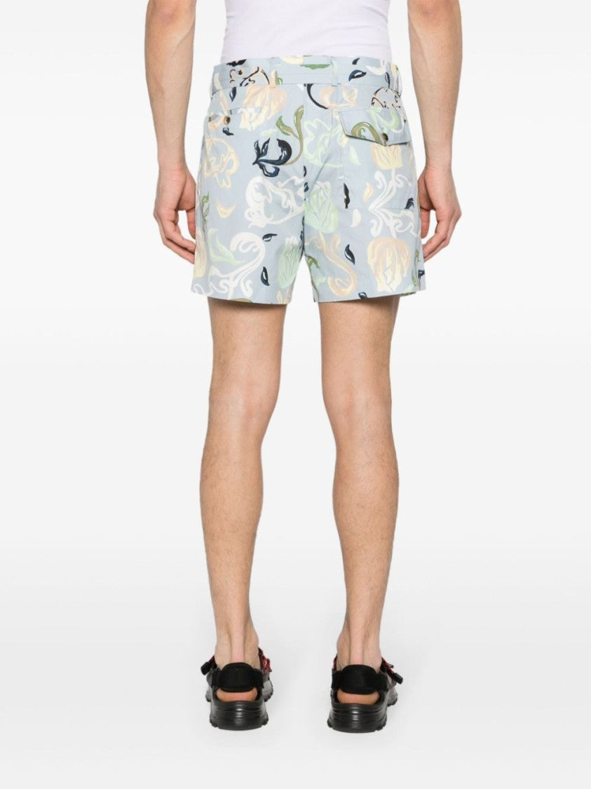 Lanvin Thigh-Length Shorts With Abstract Multicolor Pattern