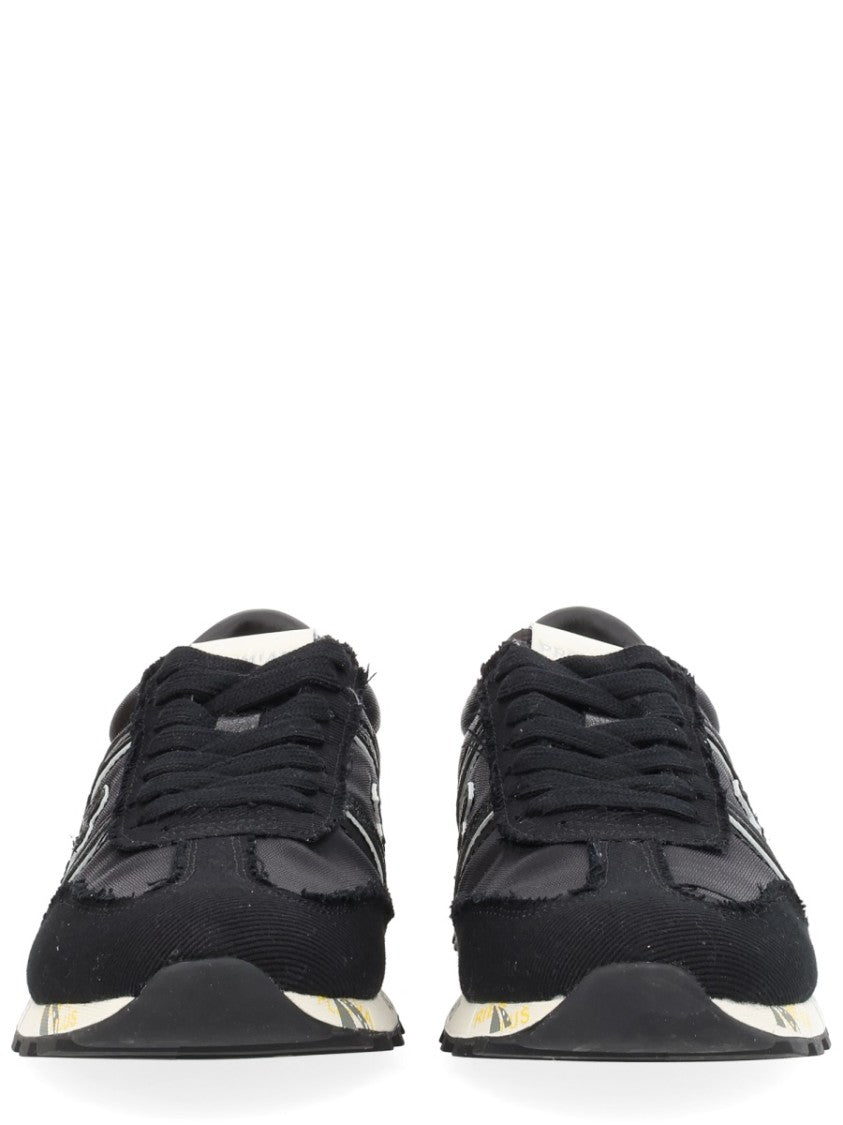 Premiata Lucy Black Fabric Low Sneakers