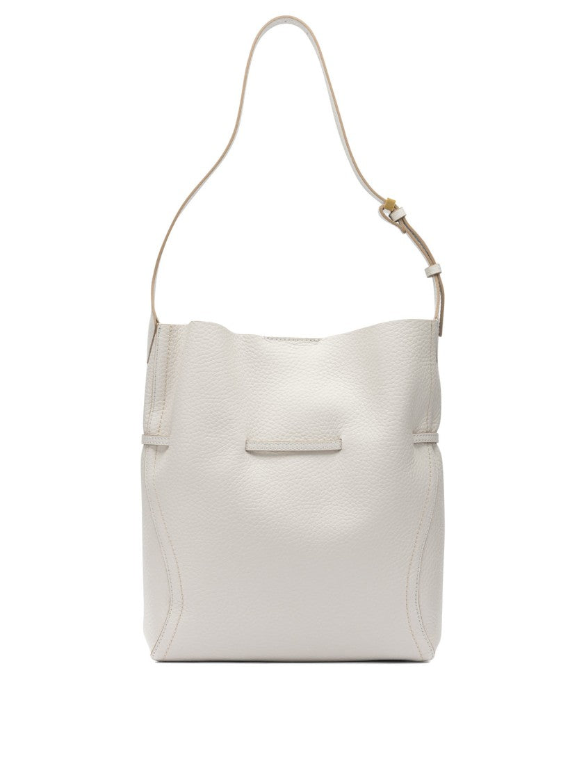 Gianni Chiarini Textured Leather Shoulder Bag With Drawstring Detail