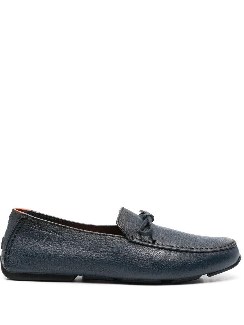 Santoni Casual Blue Cow Leather Loafers