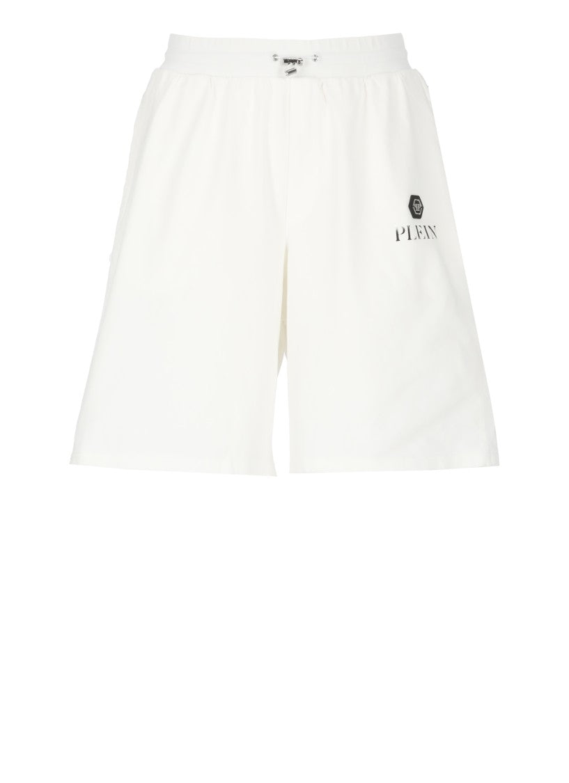 Philipp Plein White Cotton Shorts