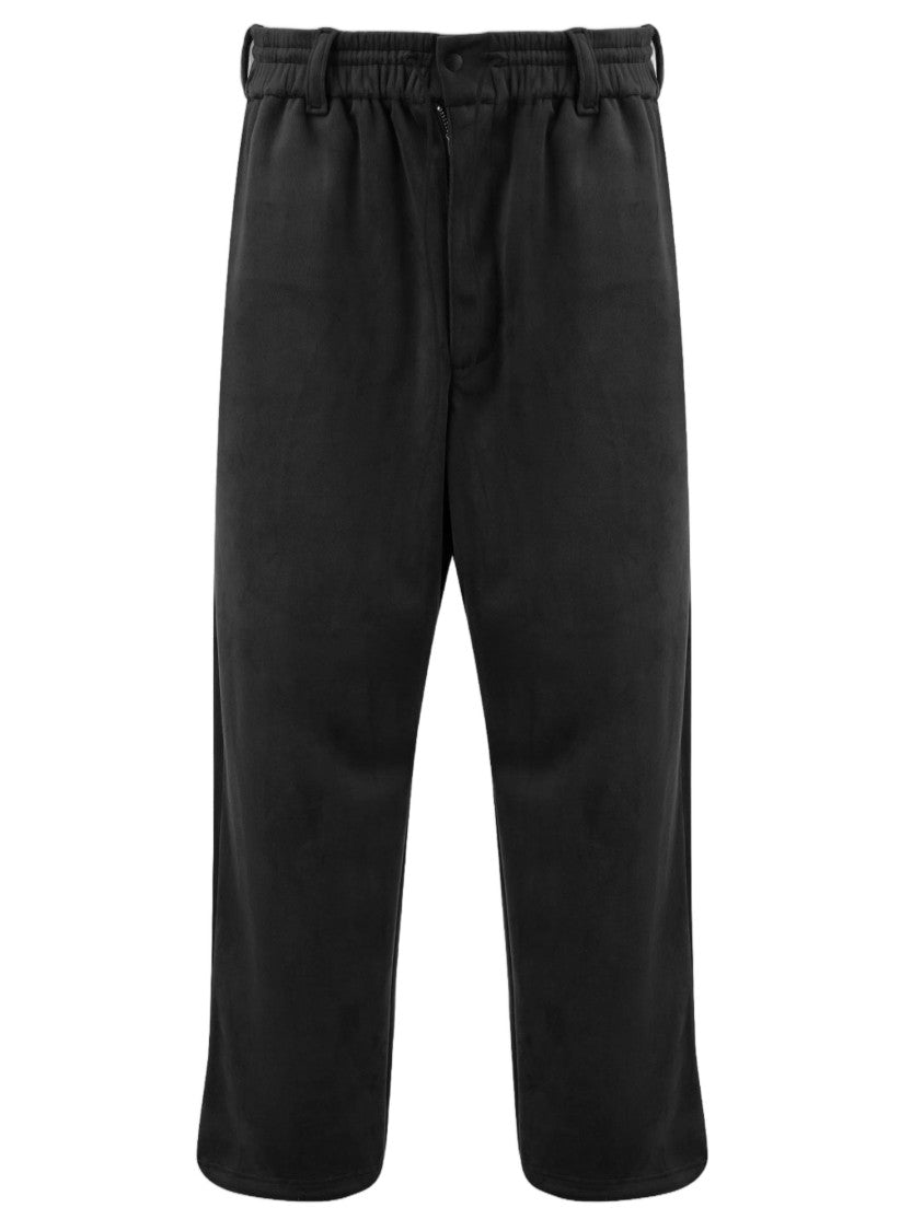 Y-3 Black Embroidered Logo Stretch Velvet Pants