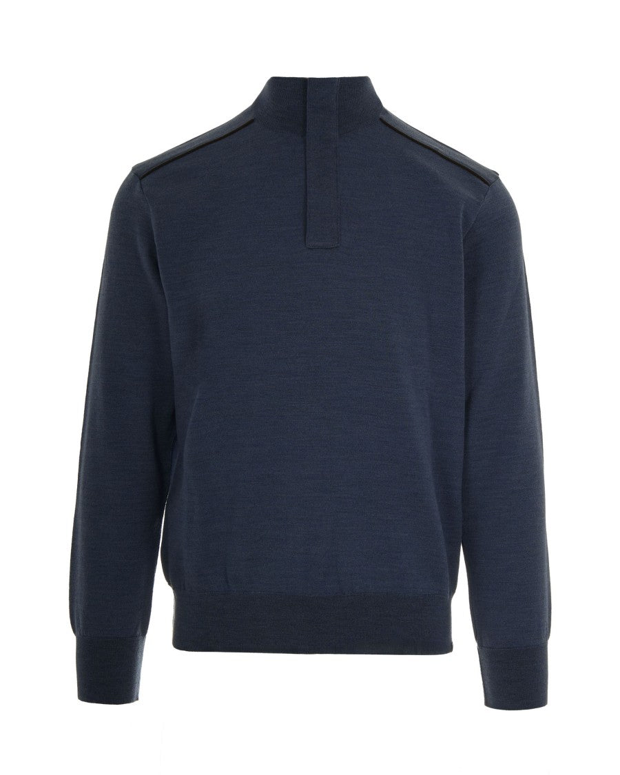 Paul & Shark Blue Half-Zip Sweater