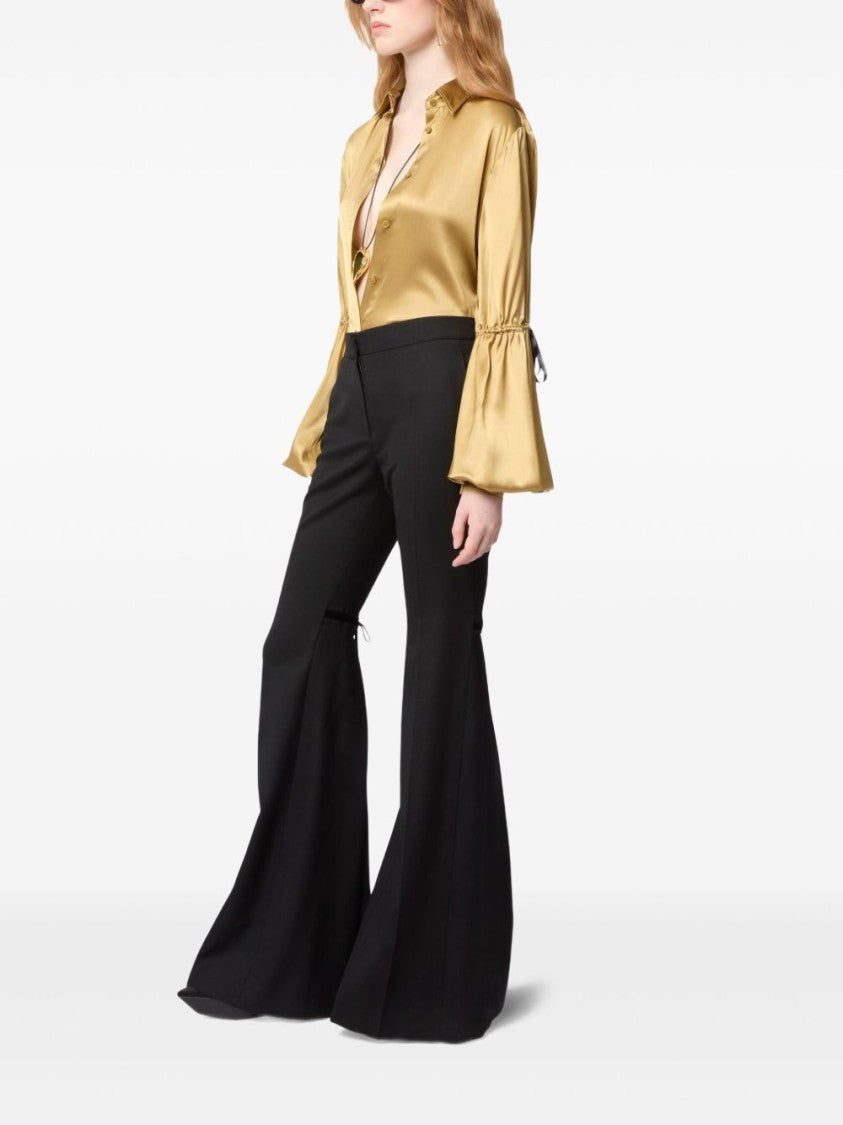 Nina Ricci High-Waist Black Trousers With Flared Hem