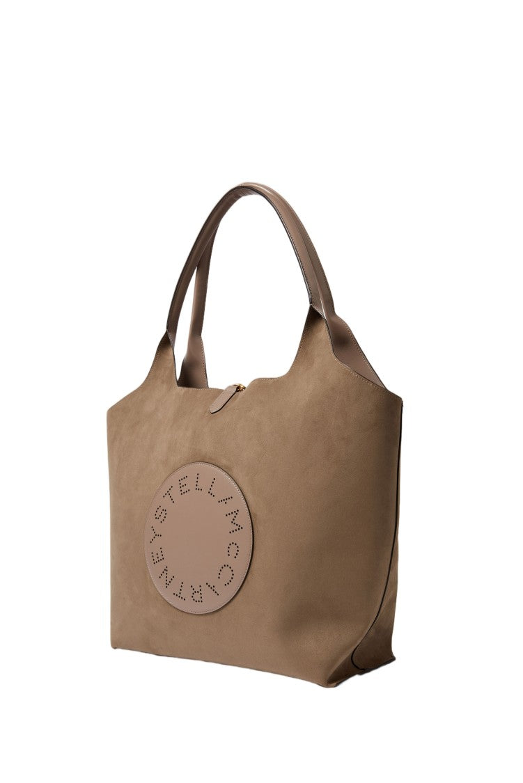 Stella Mccartney Brown Logo Reversible Vegan Leather Tote Bag