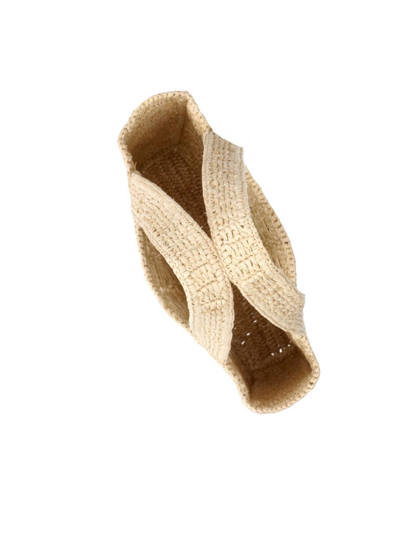 A.P.C. Rectangular Raffia Tote Bag With Contrasting Logo