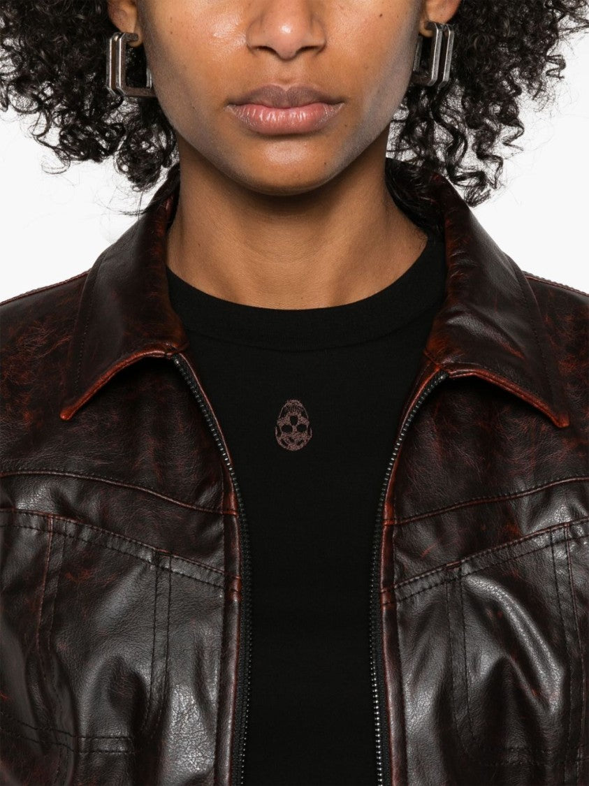 Alexander Mcqueen Fitted Black Cotton T-Shirt With Subtle Logo