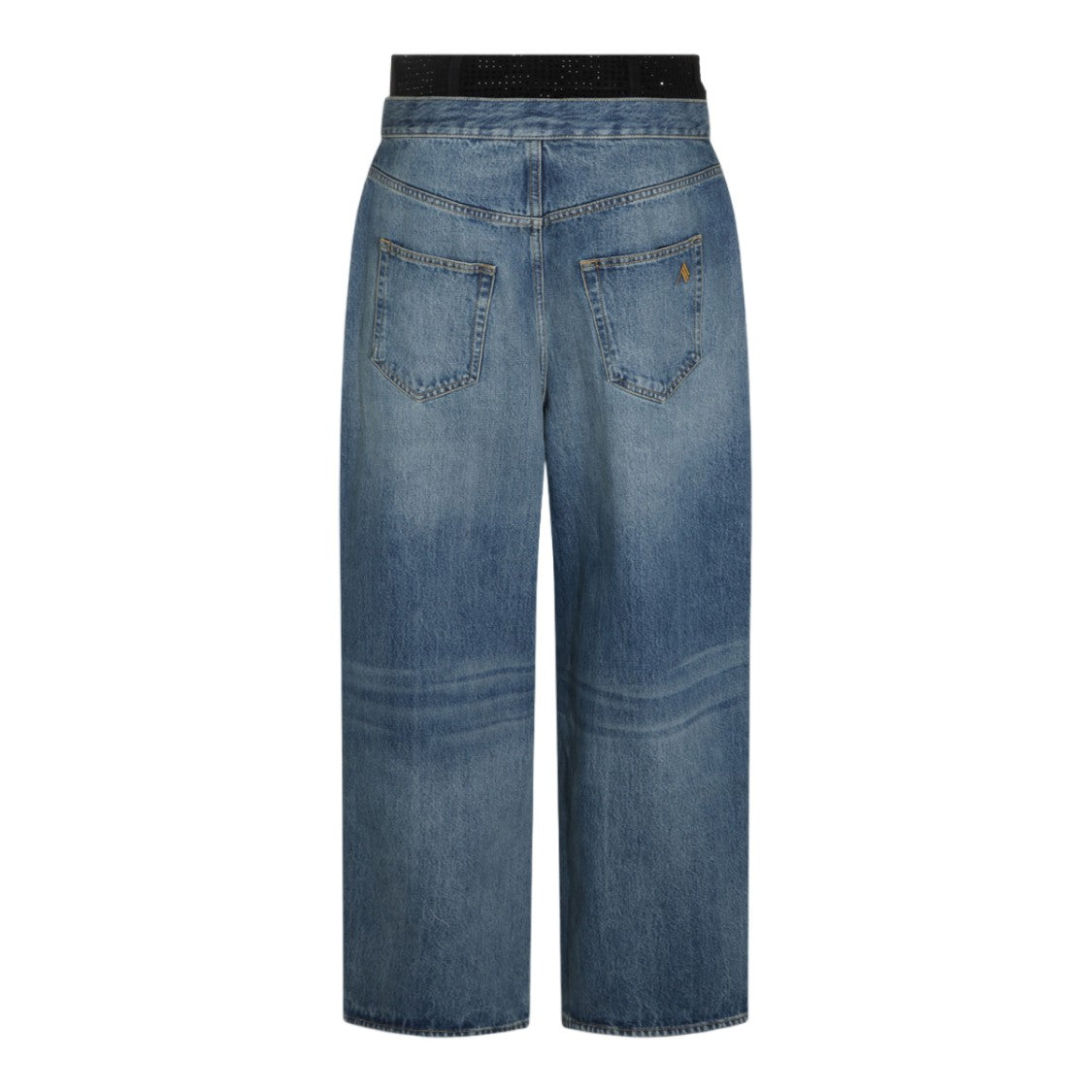 The Attico High-Waisted Cropped Jeans With Wide Waistband