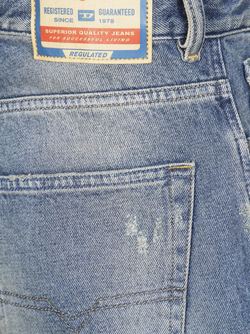 Diesel Cropped Wide-Leg Jeans With Distressed Detailing