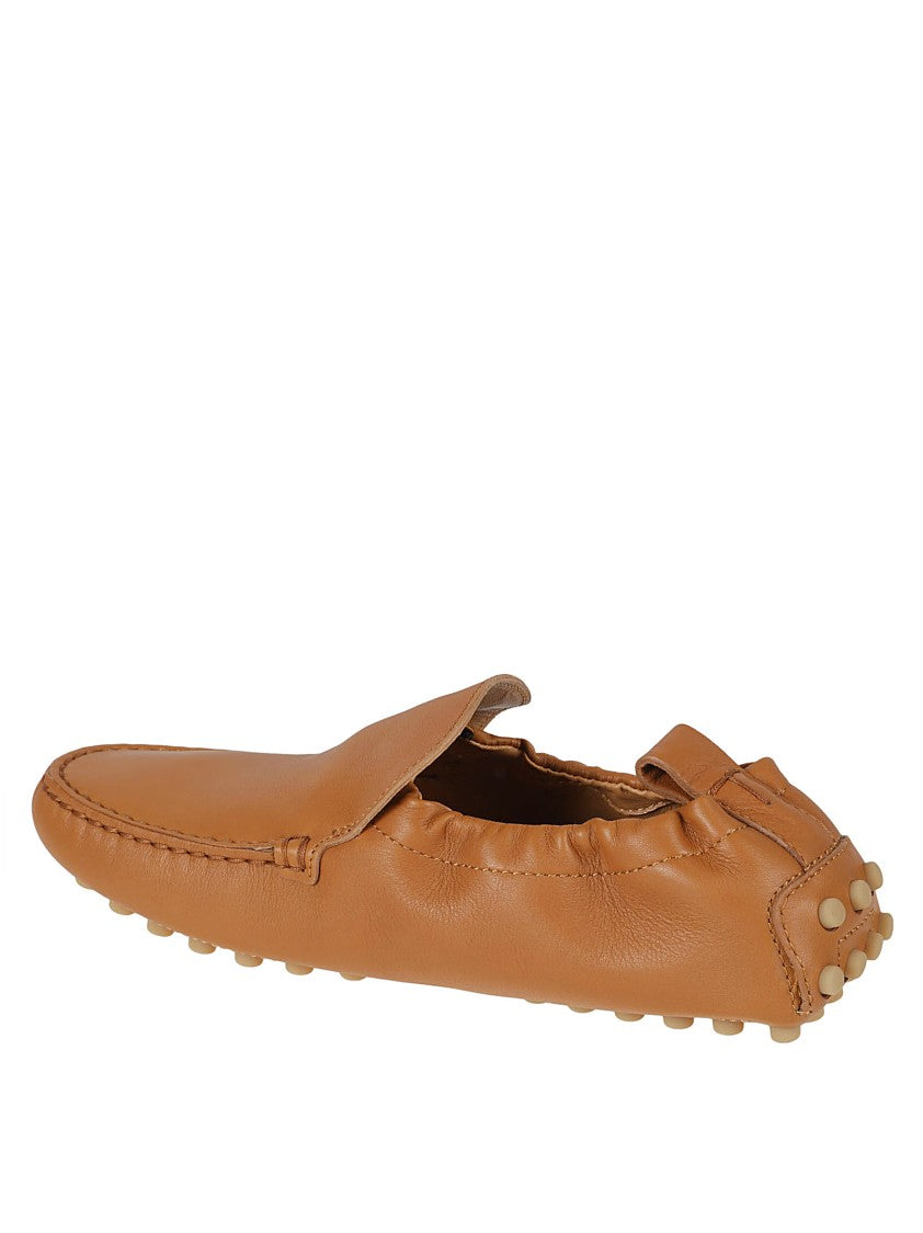 Tod's Slip-On Brown Calfskin Flat Shoes