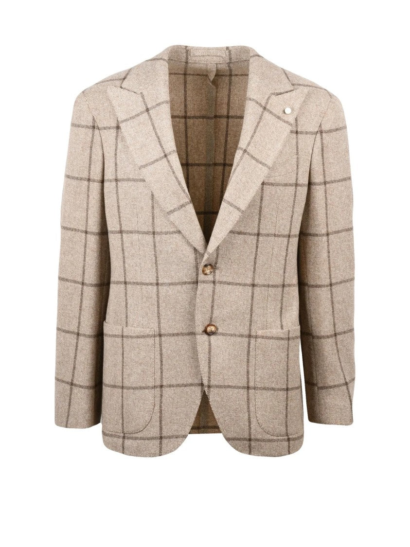 Luigi Bianchi Rounded Virgin Wool And Cashmere Jacket With Notch Lapel