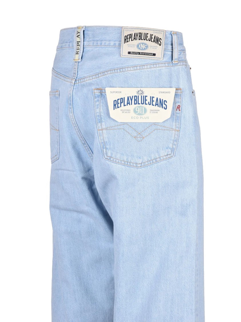 Replay Light Blue Cotton Jeans