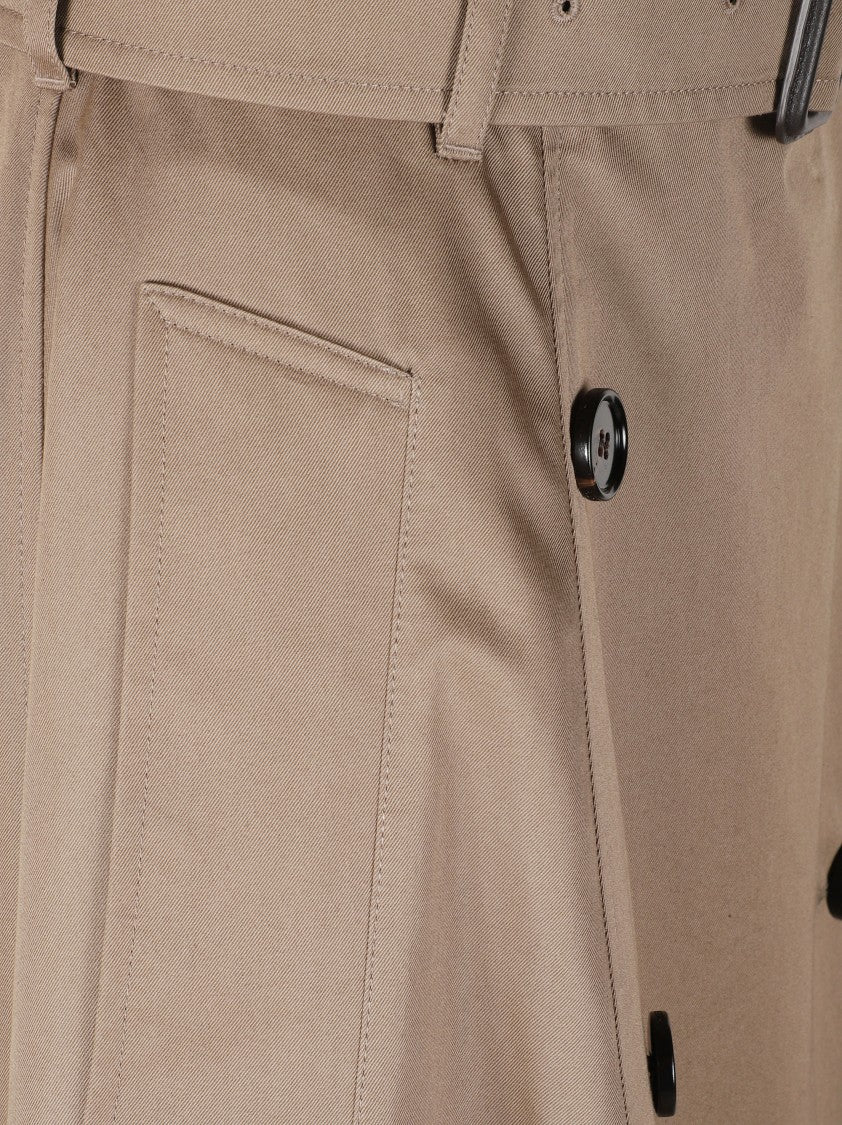 Burberry Knee-Length Trench Coat-Inspired Skirt With Belted Waist